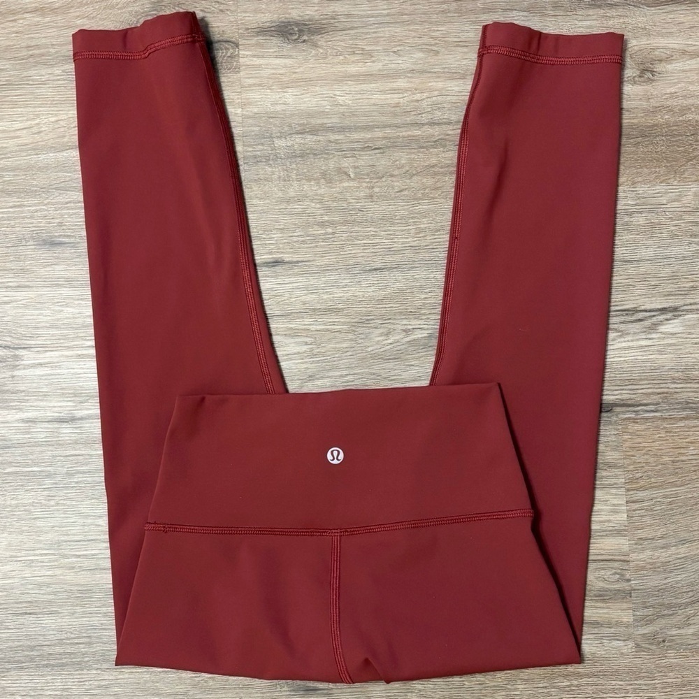 Lululemon Wunder Under Crop High Rise Leggings Size 4 In Brick Rose 21" - Picture 1 of 7